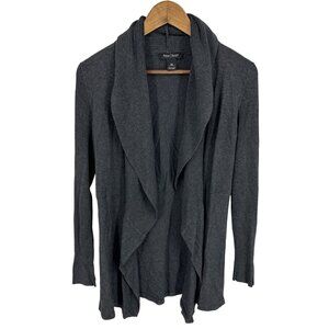 White House Black Market Ribbed Open Front Cardigan Sweater With Snap Collar XS